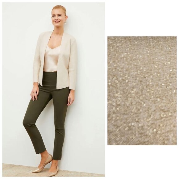 NWT M.M. Lafluer The Woolf Jardigan Knit 3.0 Ivory Champagne Metallic XL - Picture 1 of 15